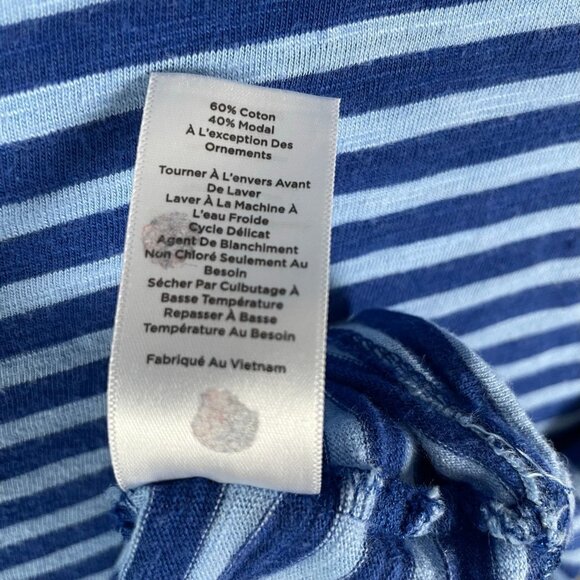 Talbots Top Womens 2X Blue Striped Nautical Sailor Stretch Casual Office Norm - Picture 16 of 16